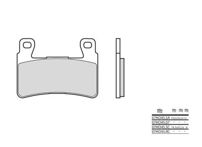 Plaquettes de frein Brembo 07HO45RC Carbone C&eacute;ramique Racing