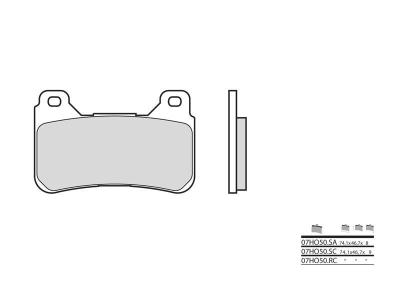 Plaquettes de frein Brembo 07HO50RC Carbone C&eacute;ramique Racing