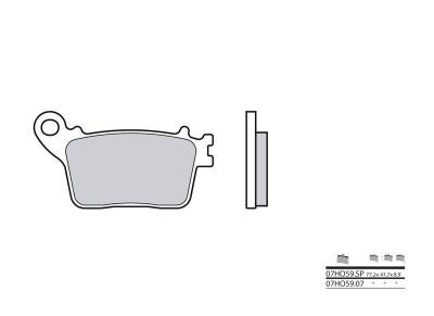 Plaquettes de frein Brembo 07HO59SP m&eacute;tal fritt&eacute;