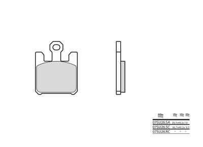 Plaquettes de frein Brembo 07SU26RC Carbone C&eacute;ramique Racing