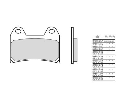 Plaquettes de frein Brembo origine 07BB1973 M&eacute;tal fritt&eacute;