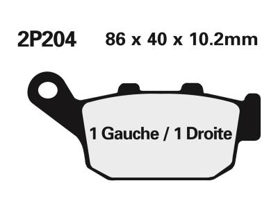 Plaquettes de frein Nissin 2P204GS semi-m&eacute;tallique