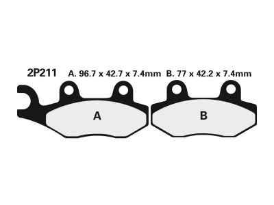 Plaquettes de frein Nissin 2P211GS Semi-m&eacute;tallique
