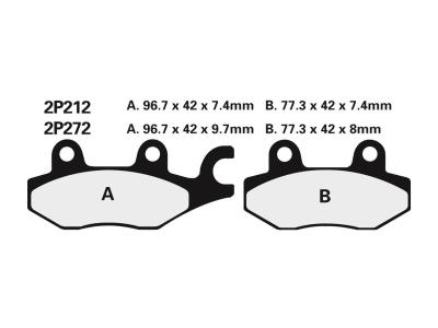 Plaquettes de frein Nissin 2P212NS Semi-M&eacute;tallique
