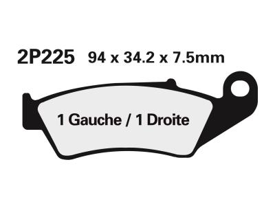 Plaquettes de frein Nissin 2P225GS semi-m&eacute;tallique