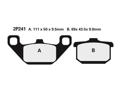 Plaquettes de frein Nissin 2P241NS Semi-M&eacute;tallique
