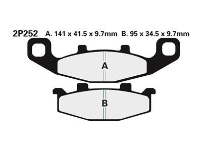 Plaquettes de frein Nissin 2P252NS Semi-M&eacute;tallique