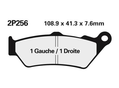 Plaquettes de frein Nissin 2P256NS semi-m&eacute;tallique