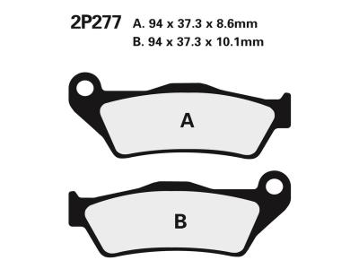 Plaquettes de frein Nissin 2P277NS Semi-M&eacute;tallique