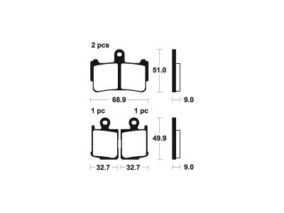 Plaquettes de frein Tecnium MFP369 M&eacute;tal fritt&eacute;