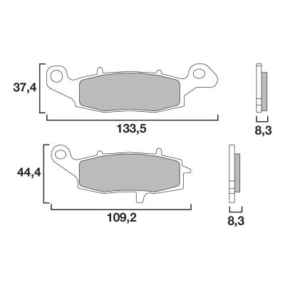 Plaquettes de freins Brembo Organique avant/avant gauche (selon mod&egrave;le)