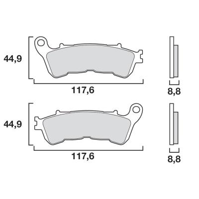 Plaquettes de freins Brembo Sinter M&eacute;tal Fritt&eacute; avant/arri&egrave;re (Sp&eacute;cial ABS selon mod&egrave;le)