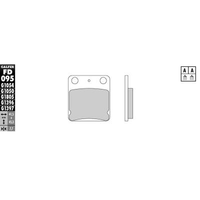 Plaquettes de freins Galfer Sinter M&eacute;tal Fritt&eacute; avant (Sp&eacute;cial RS selon mod&egrave;le)