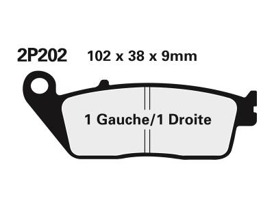 Plaquettes de freins Nissin route /Off-Road m&eacute;tal fritt&eacute; - 2P-202ST
