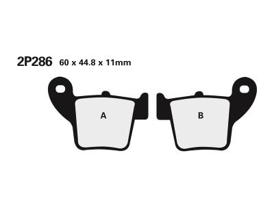 Plaquettes de freins Nissin route /Off-Road m&eacute;tal fritt&eacute; - 2P-286ST-MX
