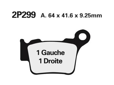 Plaquettes de freins Nissin route /Off-Road m&eacute;tal fritt&eacute; - 2P-299ST