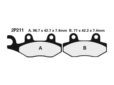 Plaquettes de freins Nissin route semi-m&eacute;tallique - 2P-211NS