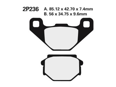 Plaquettes de freins Nissin route semi - m&eacute;tallique 2P - 236NS