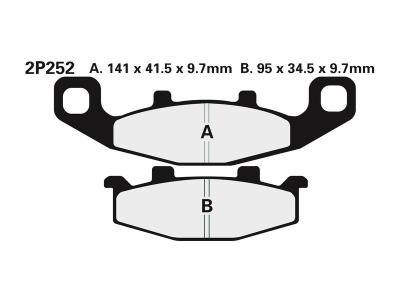 Plaquettes de freins Nissin route semi-m&eacute;tallique - 2P-252NS