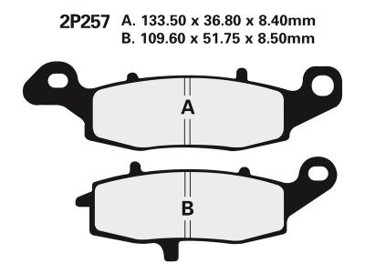 Plaquettes de freins Nissin route semi-m&eacute;tallique - 2P-257NS