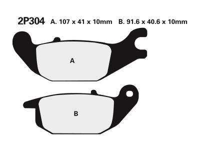 Plaquettes de freins Nissin route semi-m&eacute;tallique - 2P-304NS