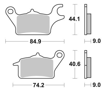 Plaquettes de freins SBS 222CT Organique Avant Gauche