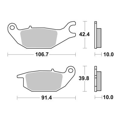 Plaquettes de freins SBS 225CT Organique Arri&egrave;re