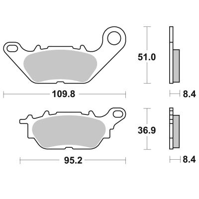 Plaquettes de freins SBS 227CT Organique (avant ou arri&egrave;re selon mod&egrave;le)