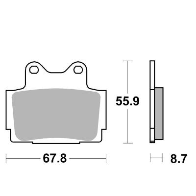 Plaquettes de freins SBS 570HF Organique avant/arri&egrave;re (selon mod&egrave;le)