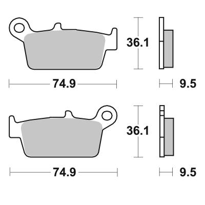 Plaquettes de freins SBS 604RSI Sinter M&eacute;tal Fritt&eacute; arri&egrave;re