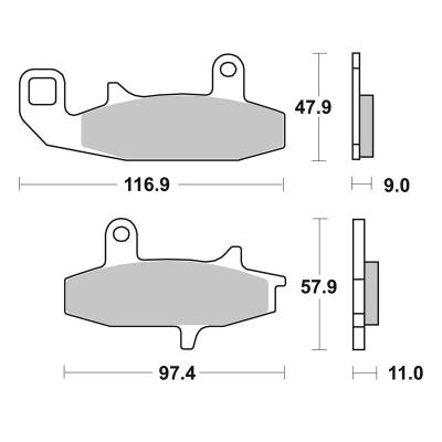 Plaquettes de freins SBS 626HS Sinter M&eacute;tal Fritt&eacute; avant