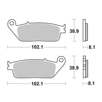 Plaquettes de freins SBS 627HS Sinter M&eacute;tal Fritt&eacute; avant