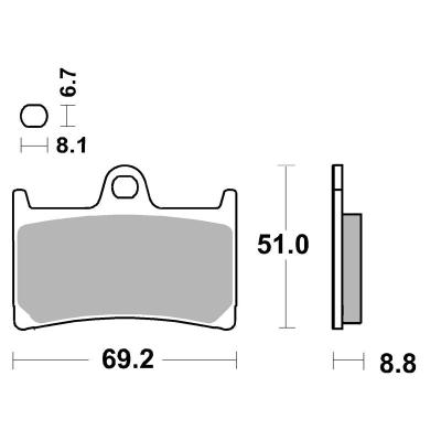 Plaquettes de freins SBS 633LS Sinter M&eacute;tal Fritt&eacute; arri&egrave;re