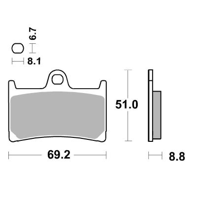 Plaquettes de freins SBS 634HS Sinter M&eacute;tal Fritt&eacute; avant