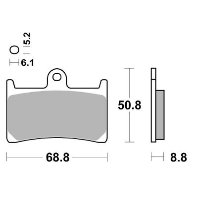 Plaquettes de freins SBS 638HS Sinter Métal Fritté avant gauche/droit (selon modèle)