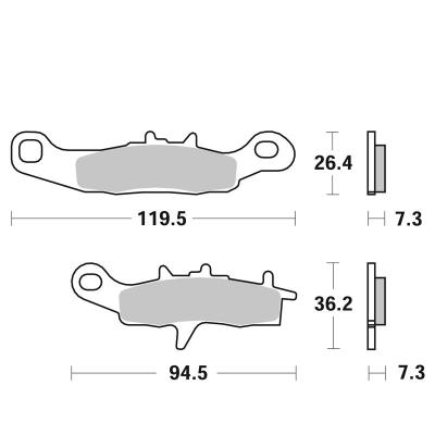 Plaquettes de freins SBS 726SI Sinter M&eacute;tal Fritt&eacute; Racing avant