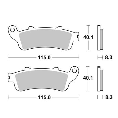 Plaquettes de freins SBS 735HS Sinter M&eacute;tal Fritt&eacute; avant
