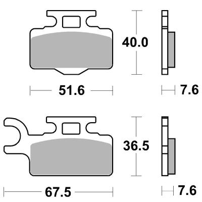 Plaquettes de freins SBS 752SI Sinter M&eacute;tal Fritt&eacute; avant