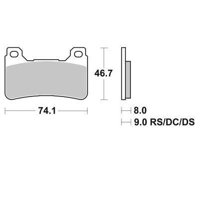 Plaquettes de freins SBS 809DC Racing carbon avant