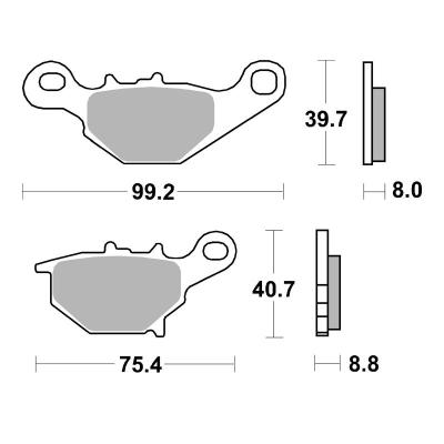 Plaquettes de freins SBS 820SI Sinter M&eacute;tal Fritt&eacute; arri&egrave;re