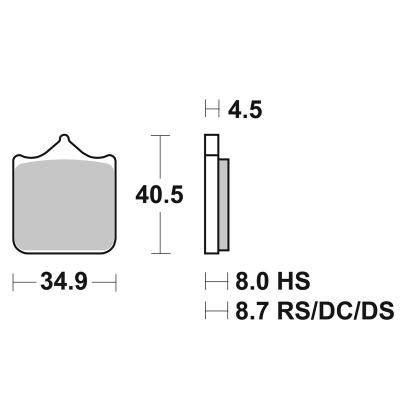 Plaquettes de freins SBS 870HS Sinter M&eacute;tal Fritt&eacute; avant