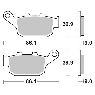 Plaquettes de freins SBS 881HF Organique arri&egrave;re
