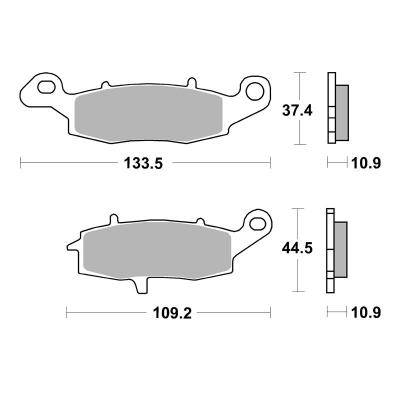 Plaquettes de freins SBS 886LS Sinter M&eacute;tal Fritt&eacute; Arri&egrave;re