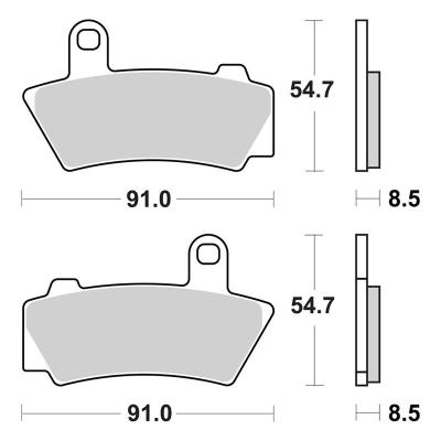 Plaquettes de freins SBS 995HS Sinter M&eacute;tal Fritt&eacute; avant