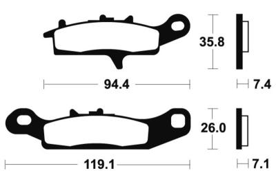 Plaquettes de freins Tecnium MX m&eacute;tal fritt&eacute; - MO301