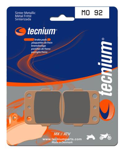 Plaquettes de freins Tecnium MX/Quad m&eacute;tal fritt&eacute; - MO92