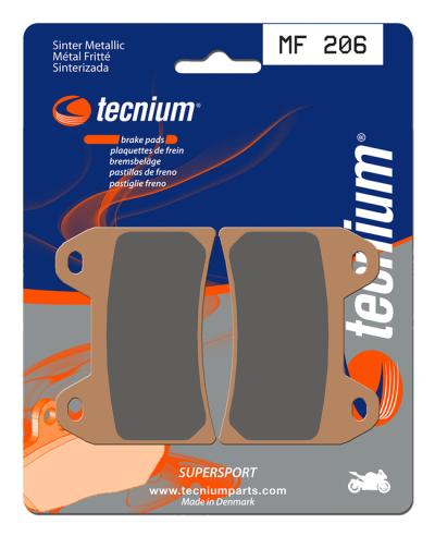 Plaquettes de freins Tecnium Performance m&eacute;tal fritt&eacute; - MF206