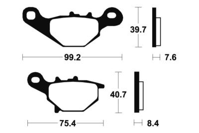 Plaquettes de freins Tecnium Scooter organique - ME202