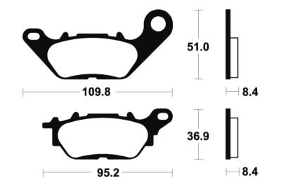 Plaquettes de freins Tecnium Scooter organique - ME358