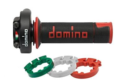 Poign&eacute;e de gaz Domino XM2 Racing avec rev&ecirc;tements A450 - noir/rouge